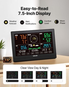 Statie meteo VEVOR YT60310 5-in-1 Display 75 inch Solara IPX6 - Img 4