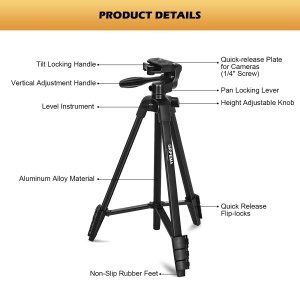 Stativ foto GRIFEMA Handy 140 cm, din aluminiu, cu telecomanda Bluetooth - Img 7