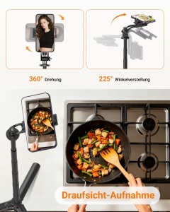 Stativ pentru Smartphone GRIFEMA Handy, 175cm, Aluminiu, Negru - Img 4