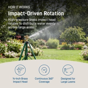 Stativ pentru Sprinkler Orbit 58308 cu Cap de Brass, Reglabil 25-48 inch, Acoperire 20-40 ft - Img 4