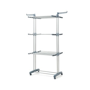 Stativ vertical pentru rufe Dolver InnovaGoods, 24 stang, 40 kg capacitate, cu roti - Img 2