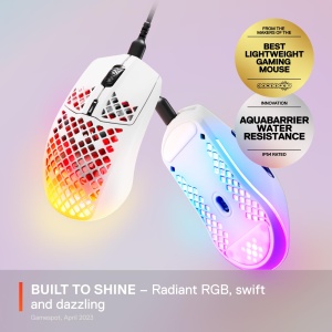 SteelSeries Aerox 3 Wireless Gaming Mouse RGB 18000 DPI Snow - Img 2