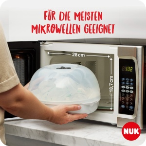 Sterilizator cu microunde NUK Micro Express Plus pentru biberoane - sterilizeaza pana la 4 biberoane plus accesorii in 4 minute - inclusiv clesti pent - Img 4