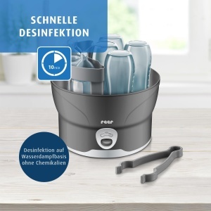 Sterilizator de biberon reer VapoMat S, capacitate 6 biberonase, culoare antracit - Img 2