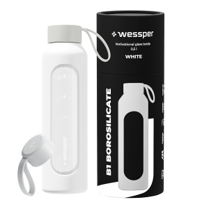 Sticla de Apa Wessper B1, 500ml, Borosilikat, Alb