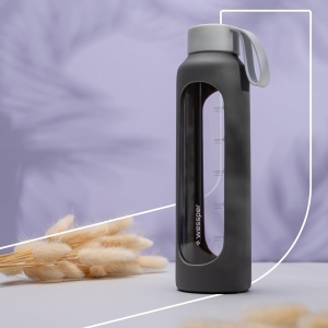 Sticla de apa Wessper B1, 500ml, borosilikat, gri, cu scala de hidratare - Img 6