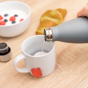 Sticla izolanta din inox reer 500ml, ideal pentru prepararea hranei pentru bebelusi, gri - Img 2