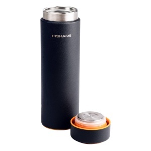 Sticla izolata Fiskars On-the-go, 0,5 l, negru, din otel inoxidabil