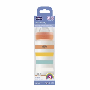Sticla pentru bebelusi Chicco Well-Being, 330 ml, portocalie, cu tetina din silicon - Img 2