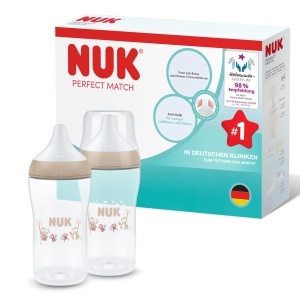 Sticla pentru bebelusi NUK Perfect Match, 260 ml, anti-colici, set 2 bucati