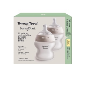 Sticla pentru bebelusi Tommee Tippee Natural Start, 150 ml, 2 bucati, din sticla cu silicon - Img 9