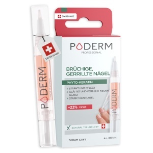 Stift pentru unghii PODERM 5-in-1, 4 ML, cu Phyto-Keratin, tratament pentru unghii fragile
