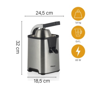 Storcator de citrice Tristar CP-3009 - Filtru de pulpa din otel inoxidabil - Filtru de pulpa personalizabil - 2 conuri de presare - Fara PFOA - Argint - Img 3