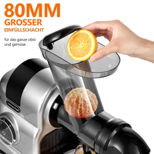 Storcator de fructe si legume AMZCHEF, 150W, 2 viteze, 80mm, alb - Img 2