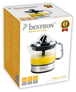 Storcator electric de citrice si portocale Bestron, incl. 2 conuri de presare si capac de aroma, motor cu doua directii de rotatie (stanga/dreapta), capacitate: 0,7 litri, 40 wati, culoare: argintiu, ACJ350Z - Img 5