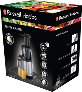 Storcator lent Russell Hobbs Profi [Storcator pentru fructe, legume si ierburi] Otel inoxidabil (3 insertii pentru strecuratoare: fructe fine, grosiere si congelate, incl. functie de retur, fara BPA, storcator de fructe) Storcator de fructe 25170-56 - Img 3