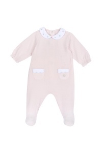 Strampler pentru bebelusi Chicco, din bumbac, roz, cu deschidere la spate