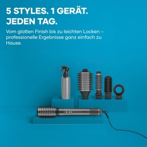 Styler cu aer cald Severin S-Style WL 0684, 1500W, 5-in-1, compact, antracit - Img 3