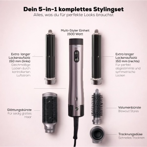 Styler de par Beurer Airstyler 5-in-1 Iconic Pro, 1500W, cu 5 atasamente - Img 4