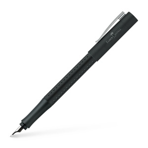 Stylou Faber-Castell Grip 2011, negru, cu penita din otel inoxidabil, ergonomic
