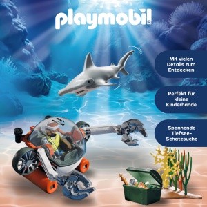 Submarin PLAYMOBIL 71860 cu accesorii si figura, pentru copii de la 4 ani - Img 3