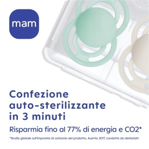 Sucea din silicon MAM Perfect, 6 luni, culoare albastra, cu cutie de sterilizare - Img 7