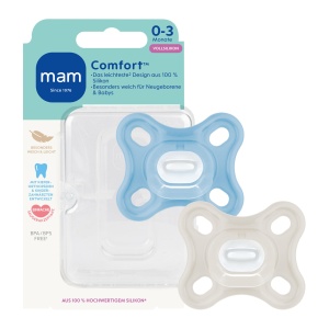 Sucea MAM Comfort, 0-3 luni, albastrubeige, set 2 bucati