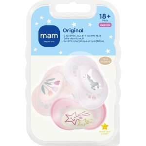 Sucea pentru bebelusi MAM Original, 18 luni, 3 bucati, roz, din silicon ultra-moale - Img 2