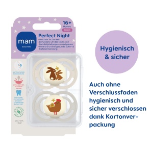 Sucea pentru bebelusi MAM Perfect Night, 16 luni, set 2 bucati, silicon, design ergonomic - Img 2