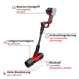 Suflanta de frunze Einhell GP-LB 36270 Li E BL-Solo 36V Brushless 270 kmh - Img 4