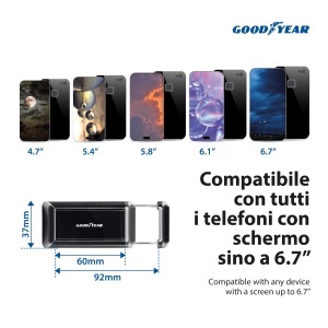 Suport auto pentru telefon Goodyear, 360 rotativ, compatibil cu telefoane de pana la 6,7 inch - Img 6