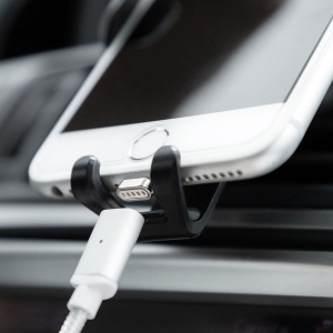 Suport Auto Telefon InnovaGoods Handyhalter Negru Ajustare Automata Protectie Anti-Zgarieturi - Img 5