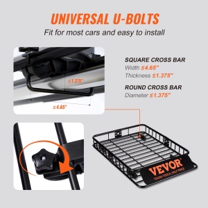 Suport auto VEVOR Dachgepacktrager 1305x915x127 mm 907 kg negru - Img 6