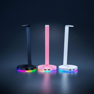 Suport casti Razer Base Station V2 Chroma Quartz, USB Hub, RGB, 7.1 Surround Sound - Img 8