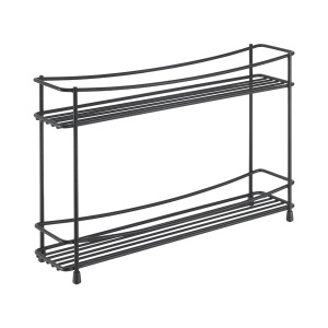 Suport condimente Metaltex Kumino-2 Lava 2 etaje metal negru mat 33x8x21 cm
