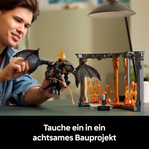 Suport de carti LEGO Der Herr der Ringe Balrog - 1201 piese, cu figurina Gandalf - Img 3