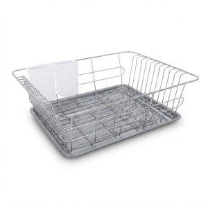 Suport de Uscare pentru Vase Relaxdays, Inox, Cu Cos pentru Tacamuri, Argintiu - Img 7