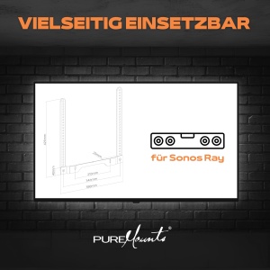 Suport difuzor PureMounts pentru Sonos Ray, negru, montare usoara, stabilitate ridicata - Img 4
