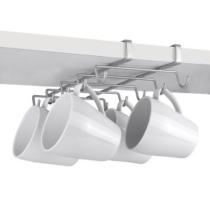 Suport Metaltex My-Mug pentru 10 Cani Argintiu Montare Simpla