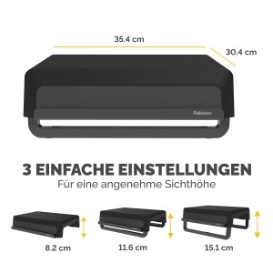 Suport monitor Fellowes Breyta 100 reciclabil 3 niveluri de inaltime negru - Img 4