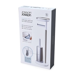 Suport pentru hartie igienica Joseph Joseph Easy Store cu perie WC flexibila, inox - Img 10