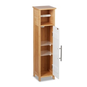 Suport pentru hartie igienica Relaxdays, MDF si Bambus, 71x18x20 cm, albmaro - Img 6