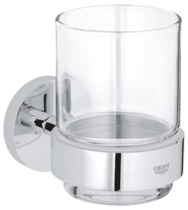 Suport pentru periute de dinti GROHE Start, sticla cu suport din metal, crom