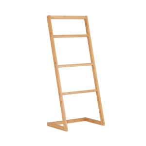 Suport pentru prosoape Relaxdays, 4 suporturi, bambus, 100x40x30cm, natural - Img 8