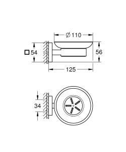 Suport pentru sapun GROHE Start Cube, crom, montare fara drilling - Img 4
