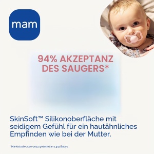 Suport pentru suzeta MAM Supreme S282, silicon SkinSoft, 6 luni, ultra moale - Img 2