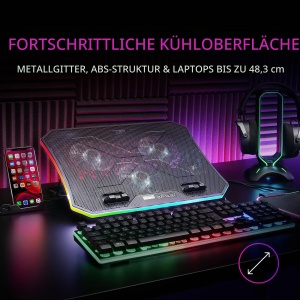 Suport Racire Laptop Mars Gaming MNBC6, ARGB, 3 Ventilatoare, 19 Inch - Img 2