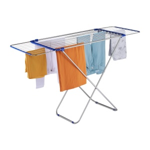 Suport rufe extensibil Relaxdays, inox, 13,6 m, 97 x 176 x 55 cm, argintiu