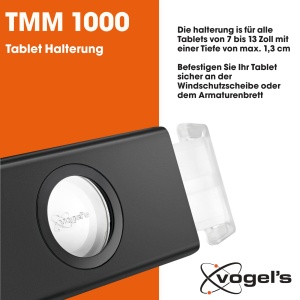 Suport tableta Vogels TMM 1000, 7-13 inch, negru, montare simpla - Img 3