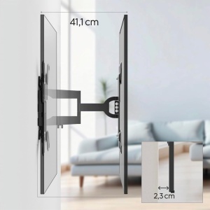 Suport TV Hama, negru, 37-90 inch, inclinabil, rotativ, pana la 50kg - Img 5